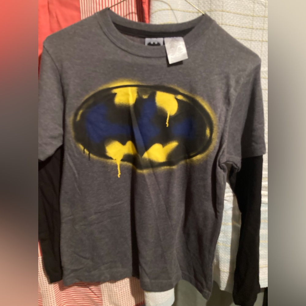Batman Long Sleeve Shirt T-Shirt New With Tags Medium 10 12 DC Comics
